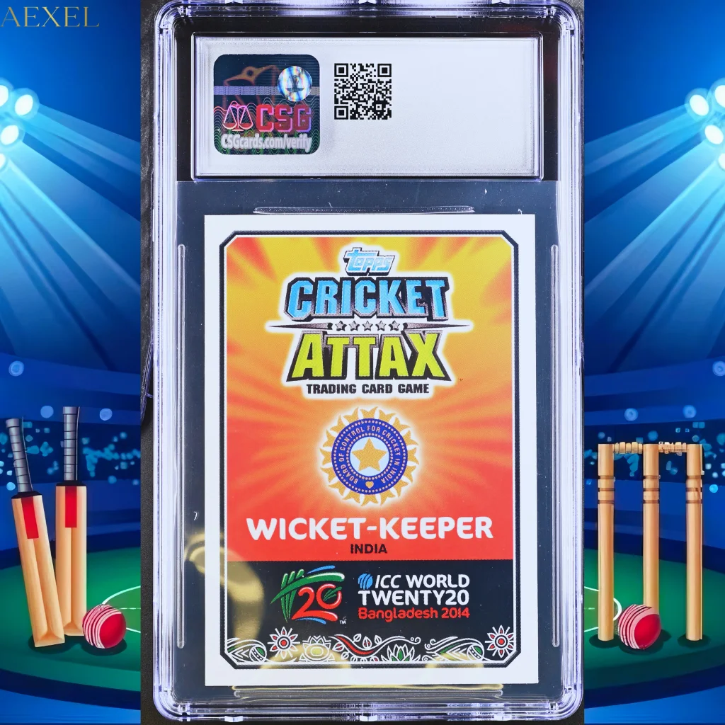 Ms Dhoni Topps Cricket attax 2014 t20 WC CGC 5.5 Limited Edition